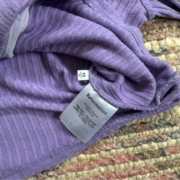 Reformation Purple Ribbed Cardigan - Picture 5 of 10
